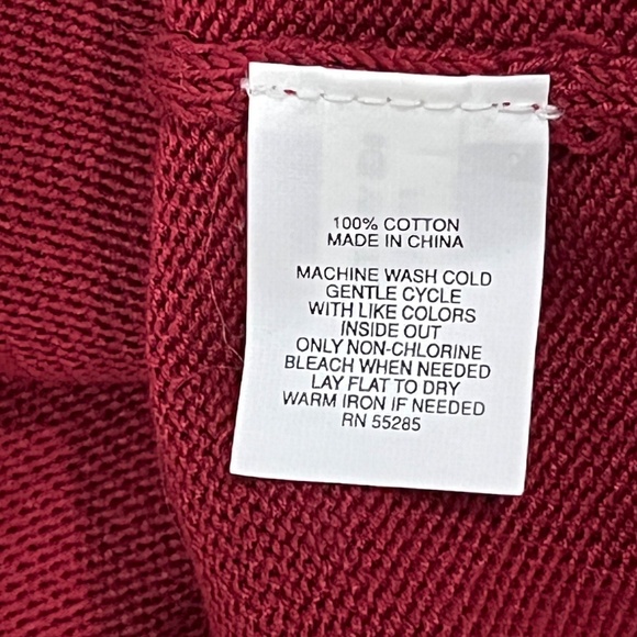 Men's V Neck Maroon Red Cotton Sweater By Express - NEW - Size Large - Picture 8 of 8